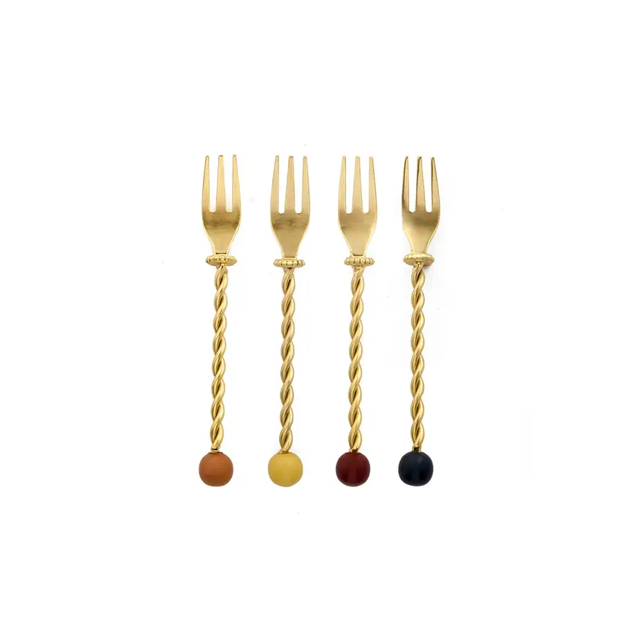Set of 4 Torchon Dessert Forks 