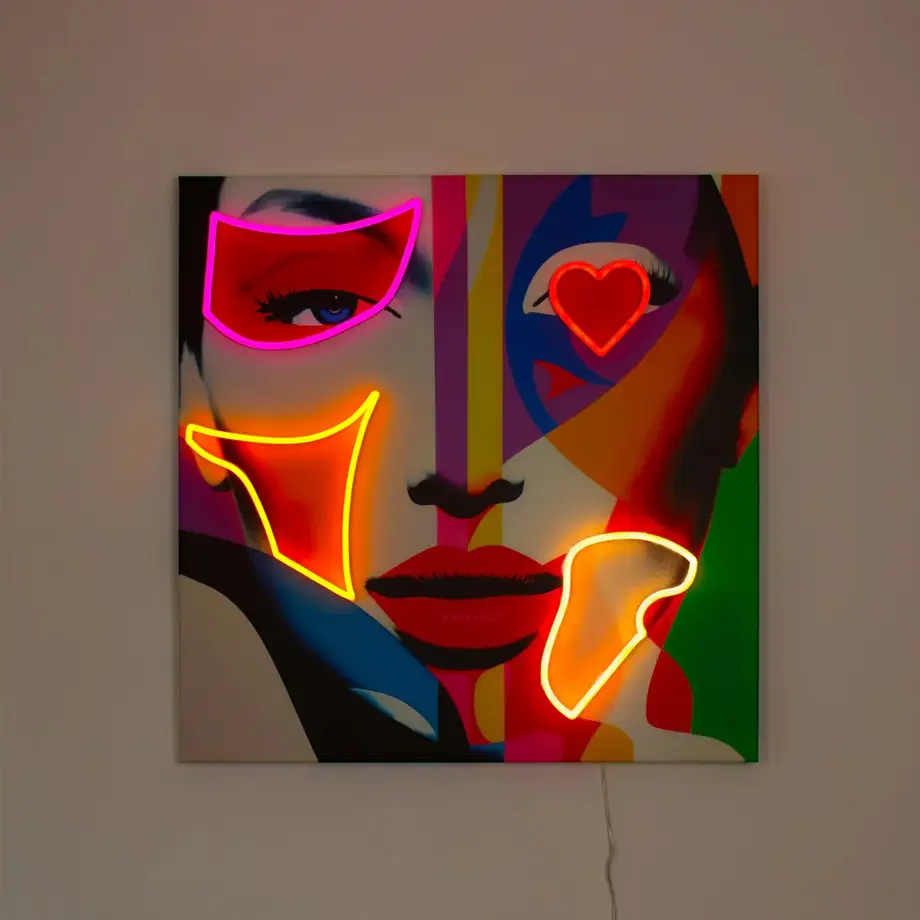 Face Shapes Wall Artwork Led