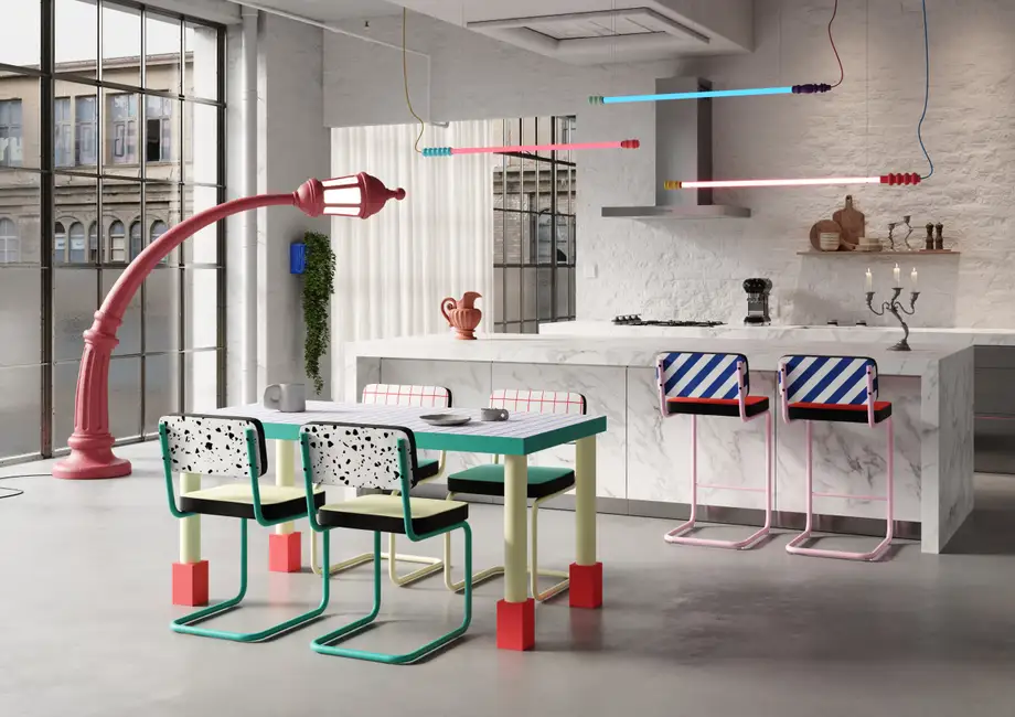 Seletti Superstool Blue Stripes