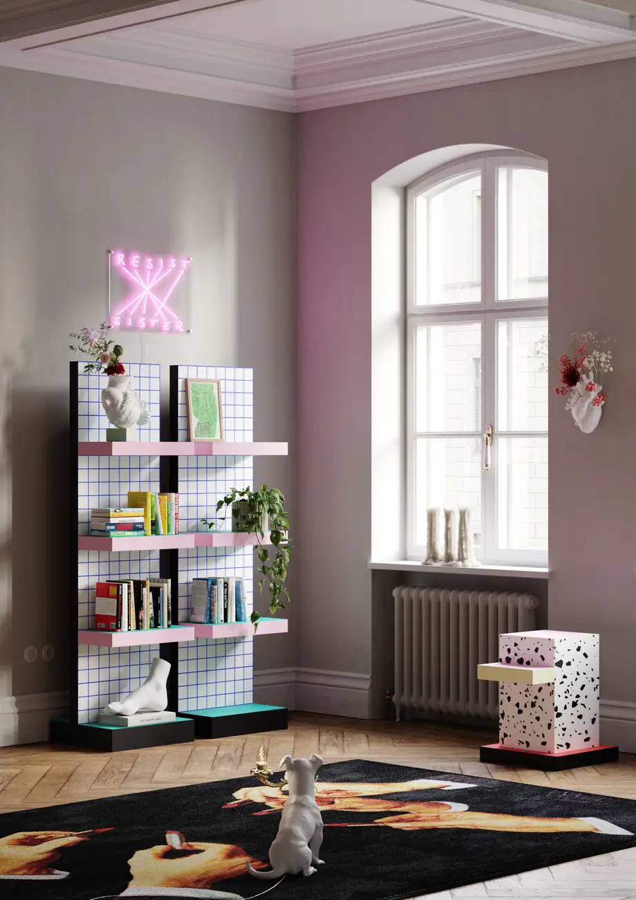 Seletti Supershelf Blue Grid