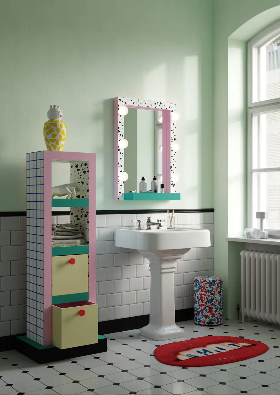 Seletti Supershelf Bathroom Blue Grid