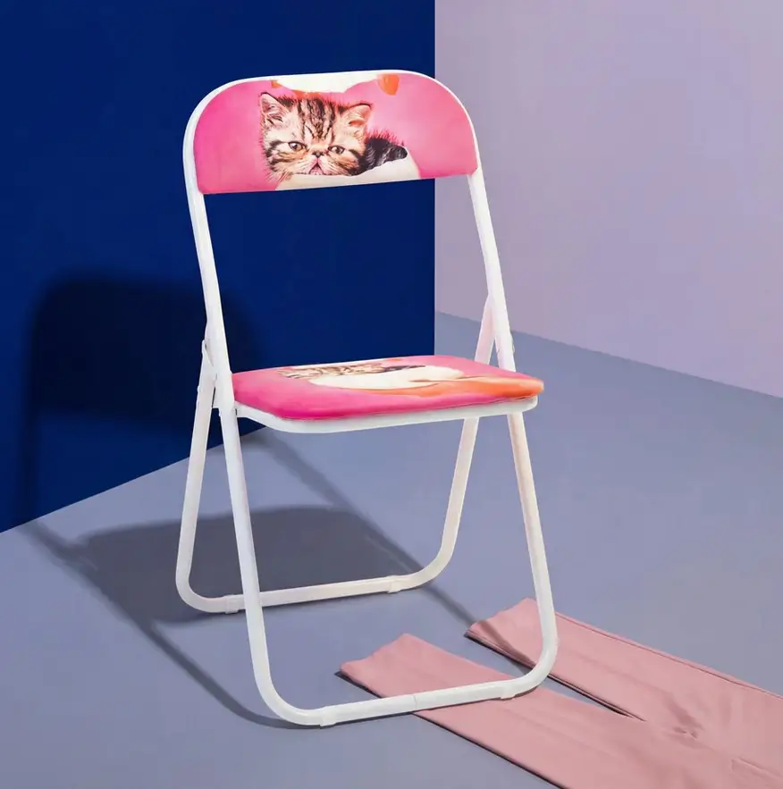 Seletti Toiletpaper Pets Folding Chair - Cat Surprise