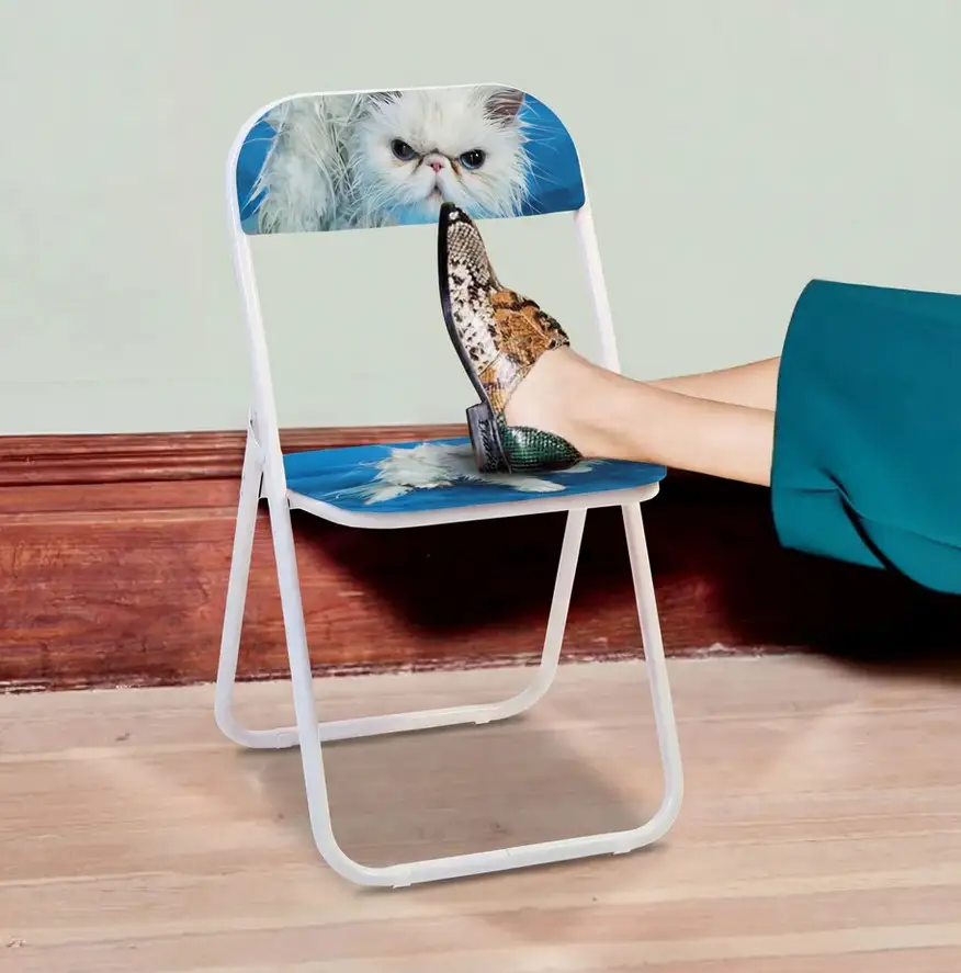 Seletti Toiletpaper Pets Folding Chair - Angry Cat 