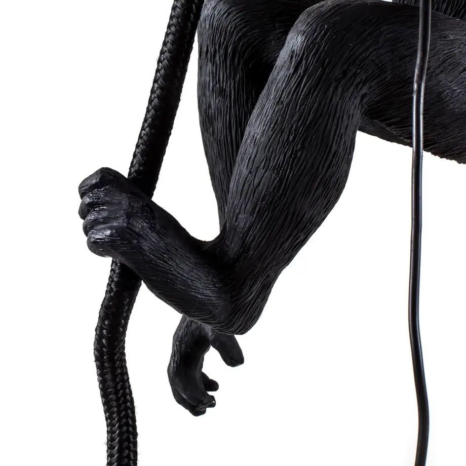 Seletti Monkey Lamp Black With Rope Indoor/Outdoor