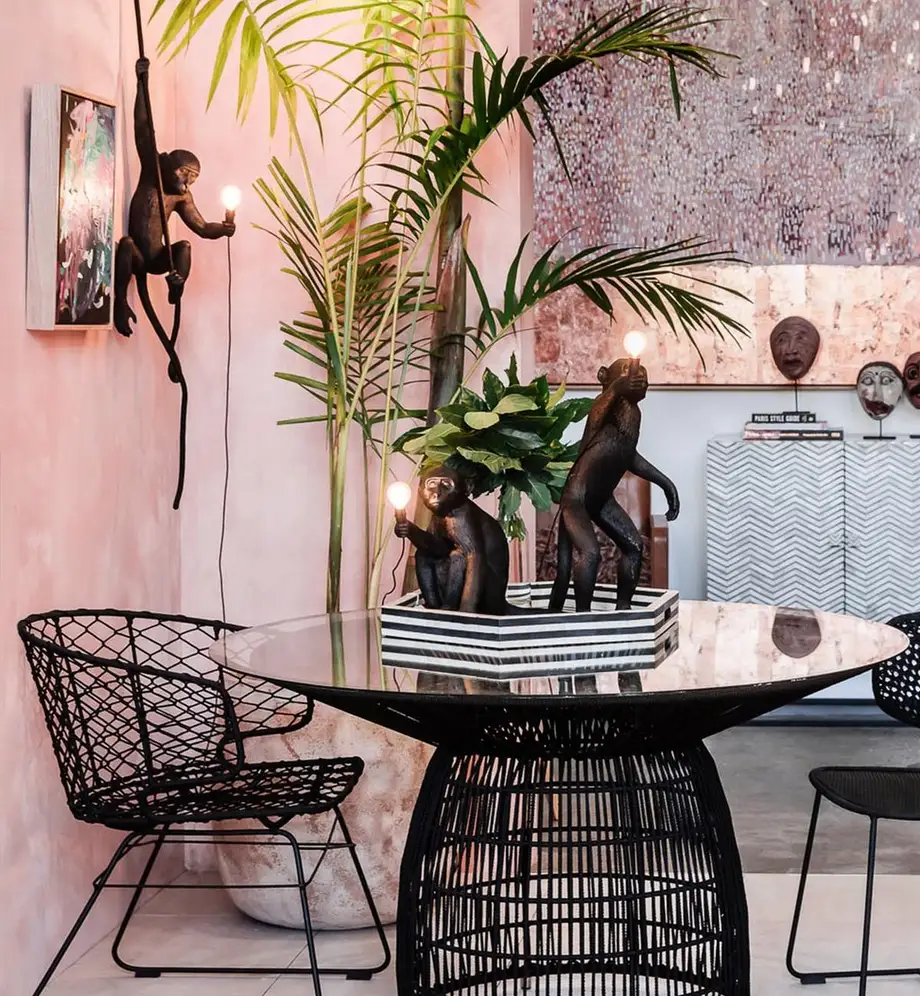 Seletti Monkey Lamp Black With Rope Indoor/Outdoor