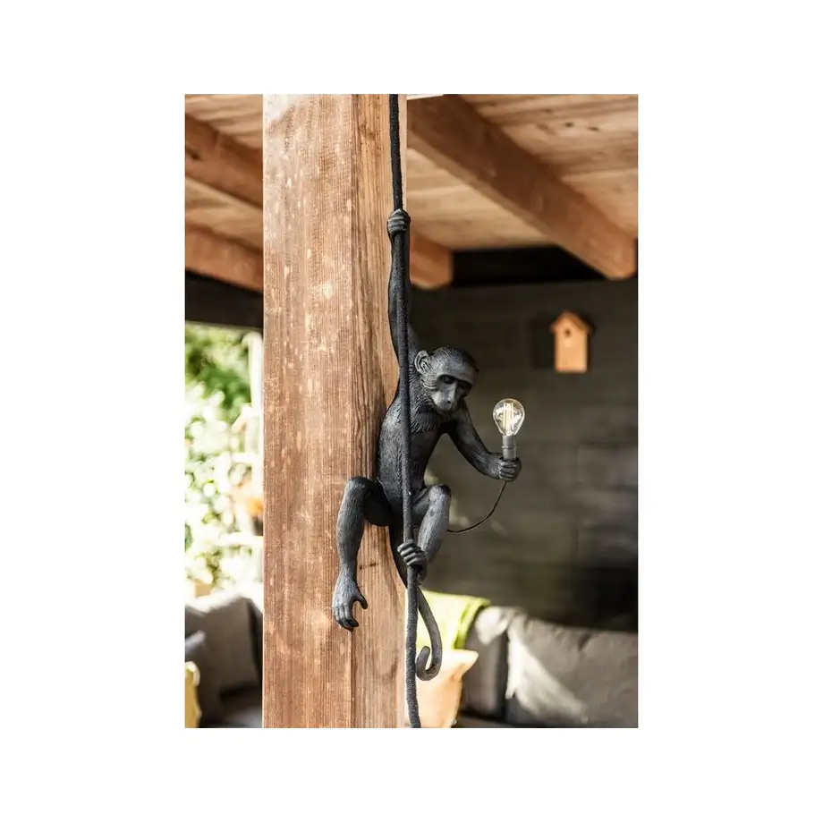 Seletti Monkey Lamp Black With Rope Indoor/Outdoor