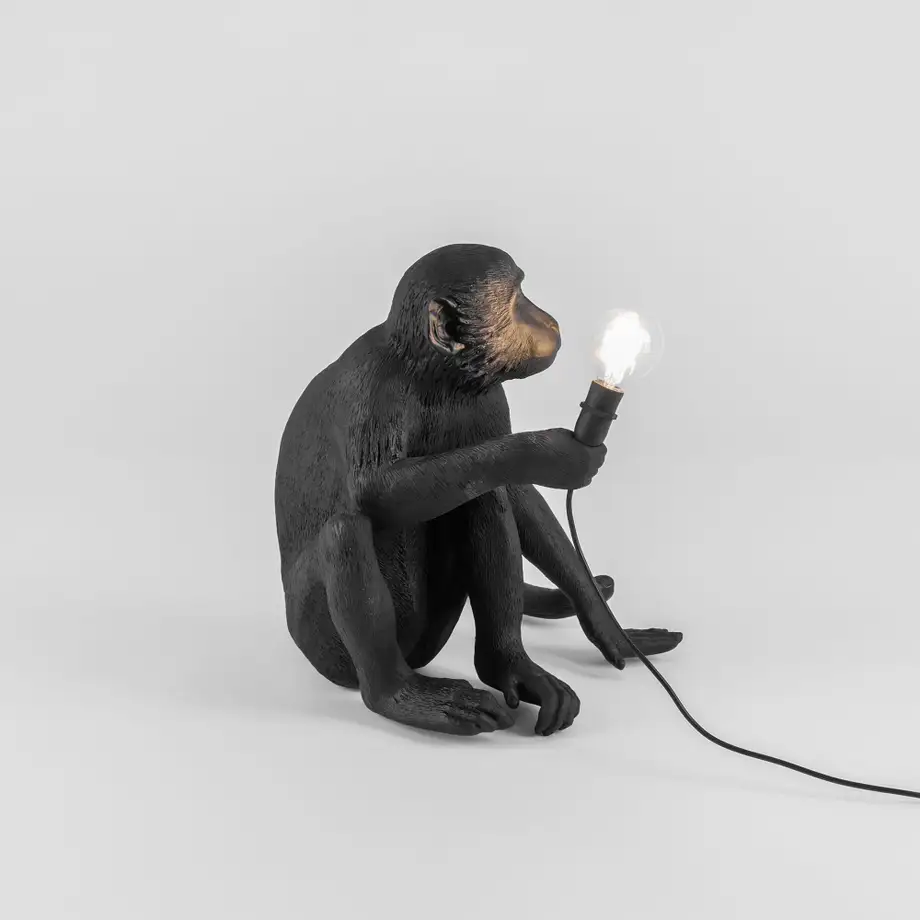 Seletti Monkey Lamp Black Sitting Indoor/Outdoor