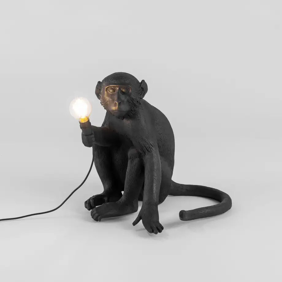 Seletti Monkey Lamp Black Sitting Indoor/Outdoor