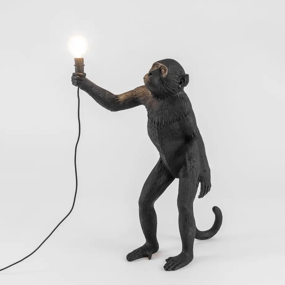 Seletti Monkey Lamp Black Standing Indoor/Outdoor