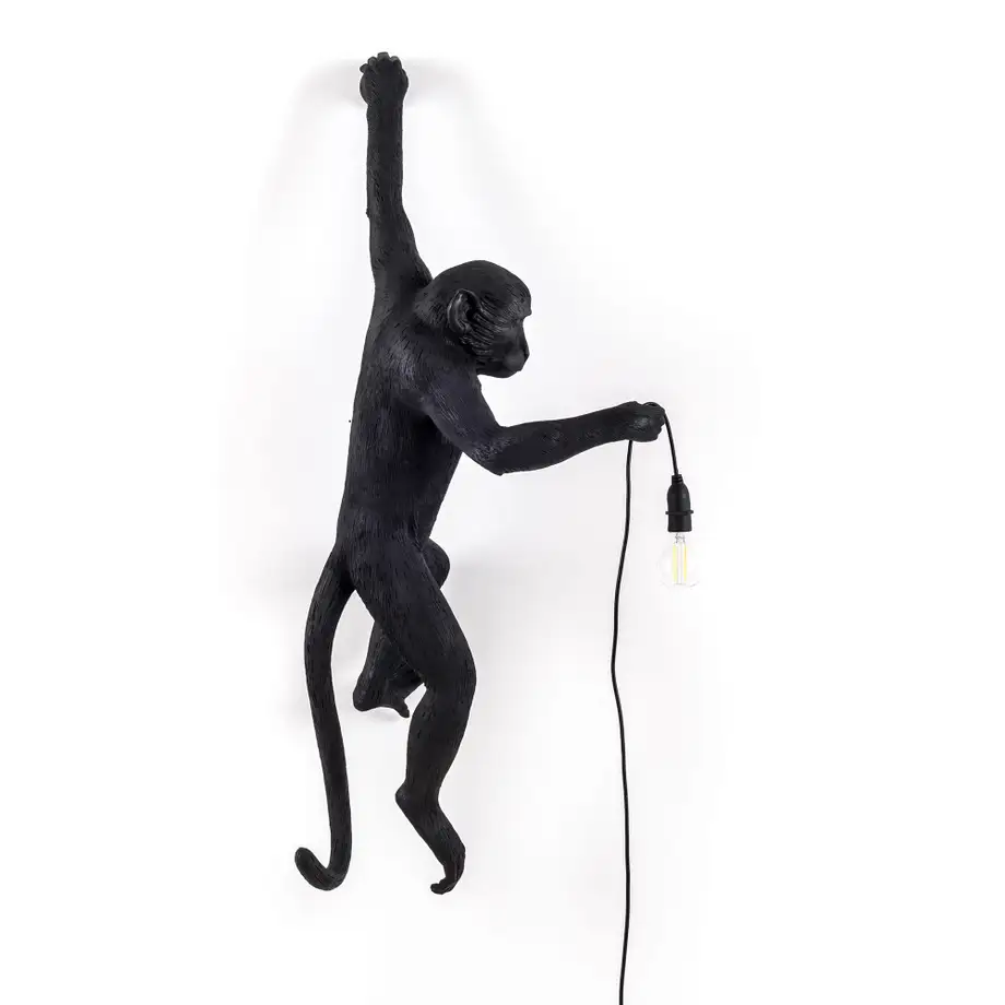 Seletti Monkey Lamp Black Hanging Left Indoor/Outdoor
