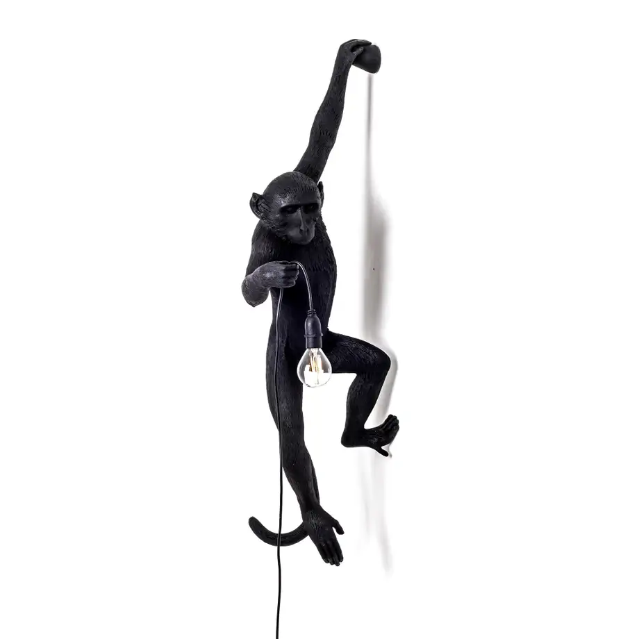 Seletti Monkey Lamp Black Hanging Left Indoor/Outdoor