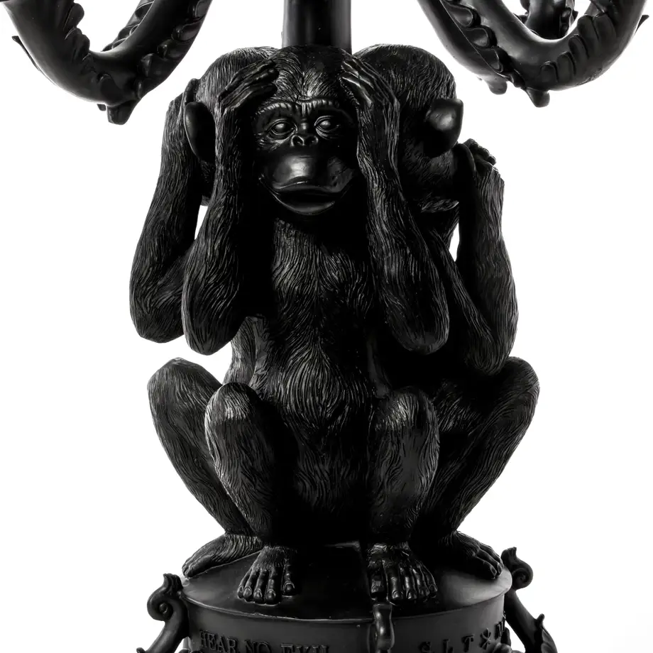 Seletti Giant Burlesque 3 Monkeys Black