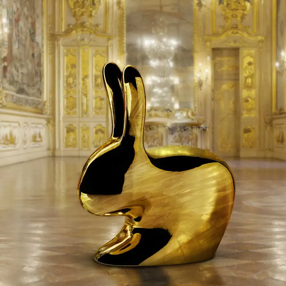 Qeeboo Rabbit Chair Metal Finish