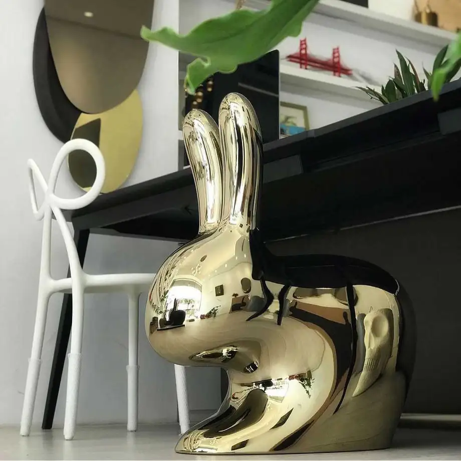Qeeboo Rabbit Chair Metal Finish
