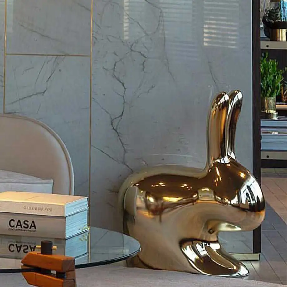 Qeeboo Rabbit Chair Metal Finish