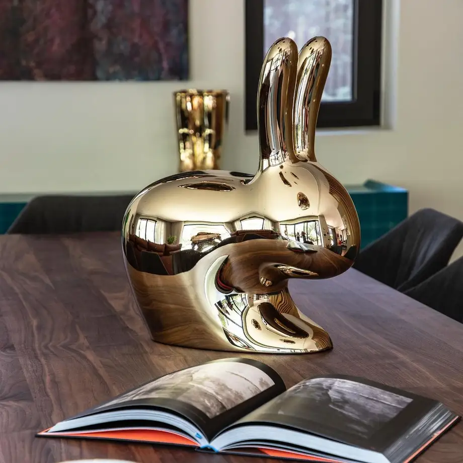 Qeeboo Rabbit Chair Baby Metal Finish
