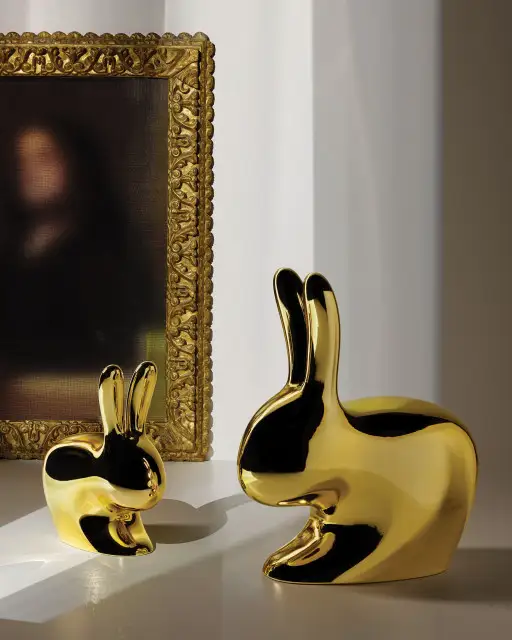 Qeeboo Rabbit Chair Baby Metal Finish