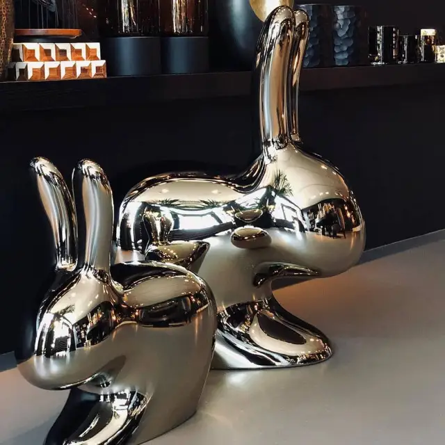 Qeeboo Rabbit Chair Baby Metal Finish
