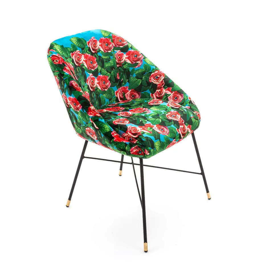 Seletti Toiletpaper Padded Chair Roses