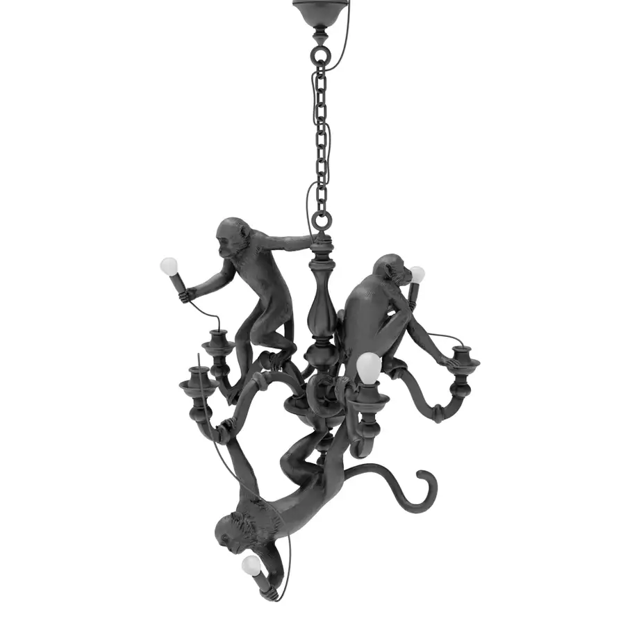 Seletti Monkey Chandelier Black