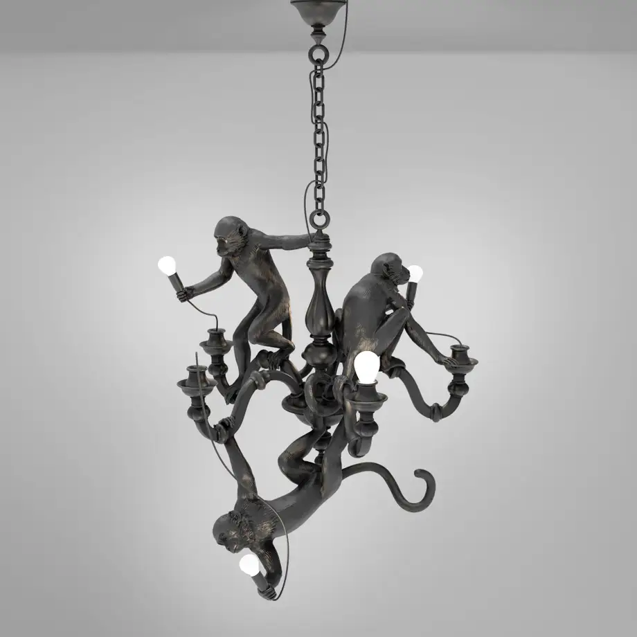 Seletti Monkey Chandelier Black