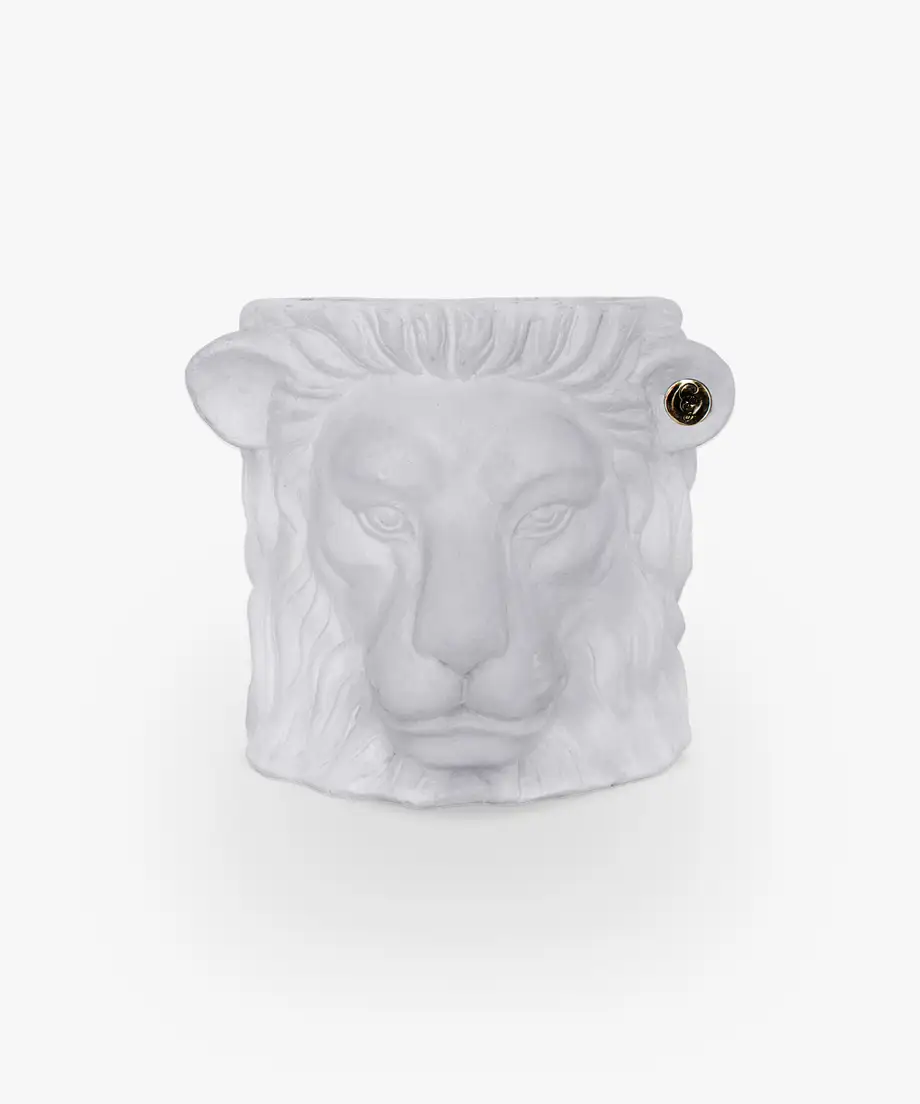 Garden Glory Lion Pot Small White