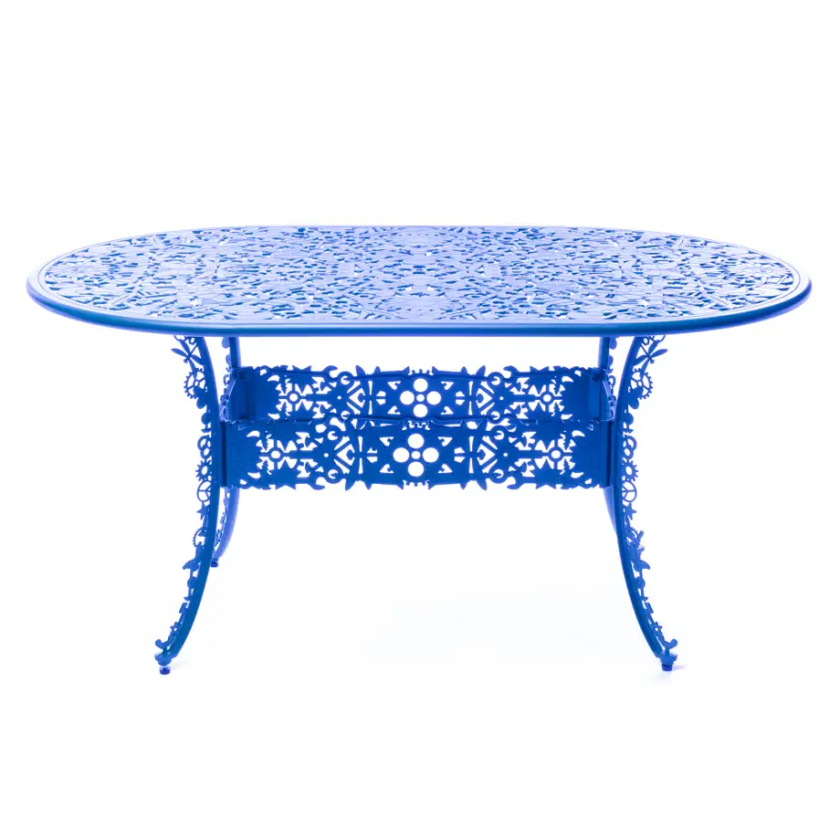 Seletti Industry Collection Aluminium Oval Table Blue