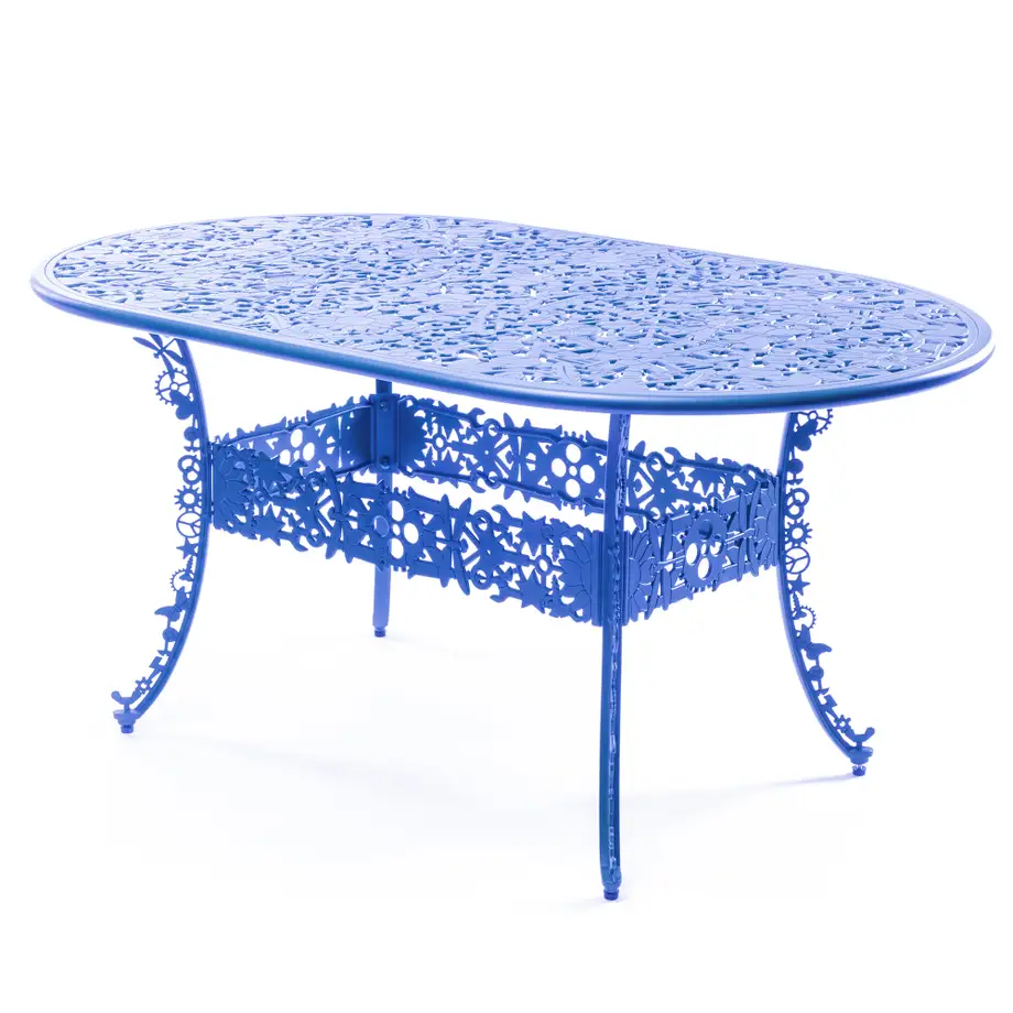 Seletti Industry Collection Aluminium Oval Table Blue