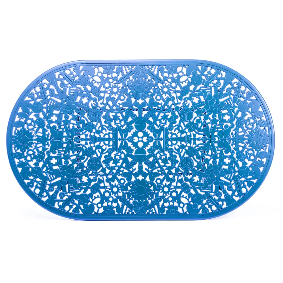 Seletti Industry Collection Aluminium Oval Table Blue