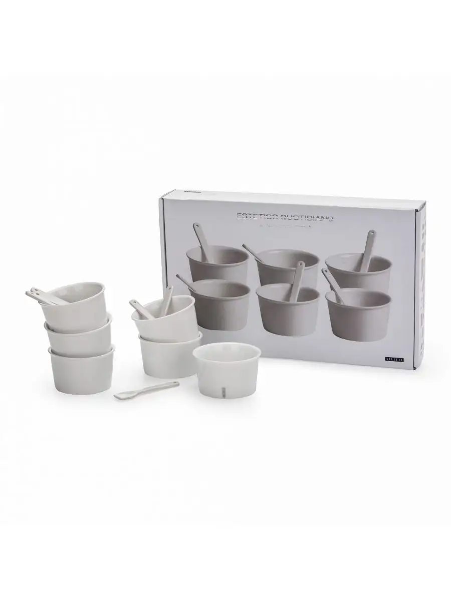 Seletti Estetico Quotidiano Ice Cream set of 6 Bowls, 6 Spoons