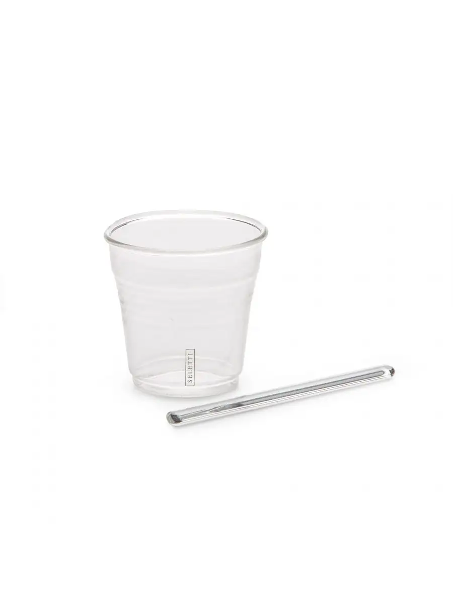 Seletti Estetico Quotidiano Coffee set of 6 Glass Cups, 6 Stirrers