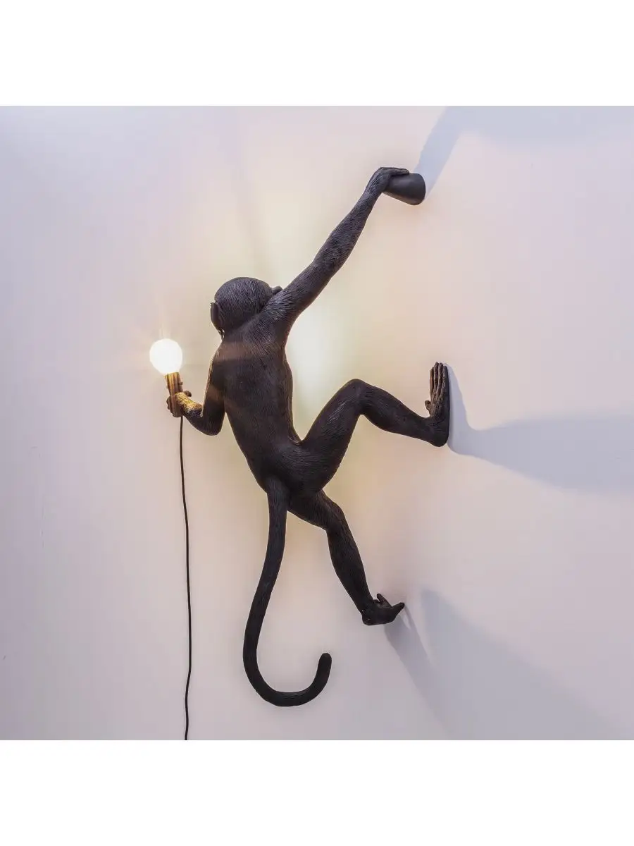 Seletti Monkey Lamp Black Hanging Right Indoor/Outdoor