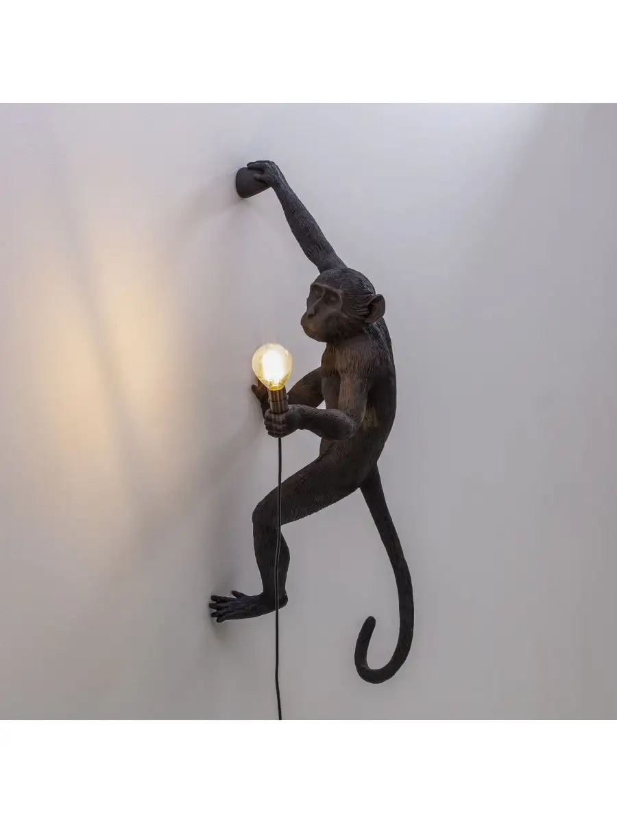 Seletti Monkey Lamp Black Hanging Right Indoor/Outdoor