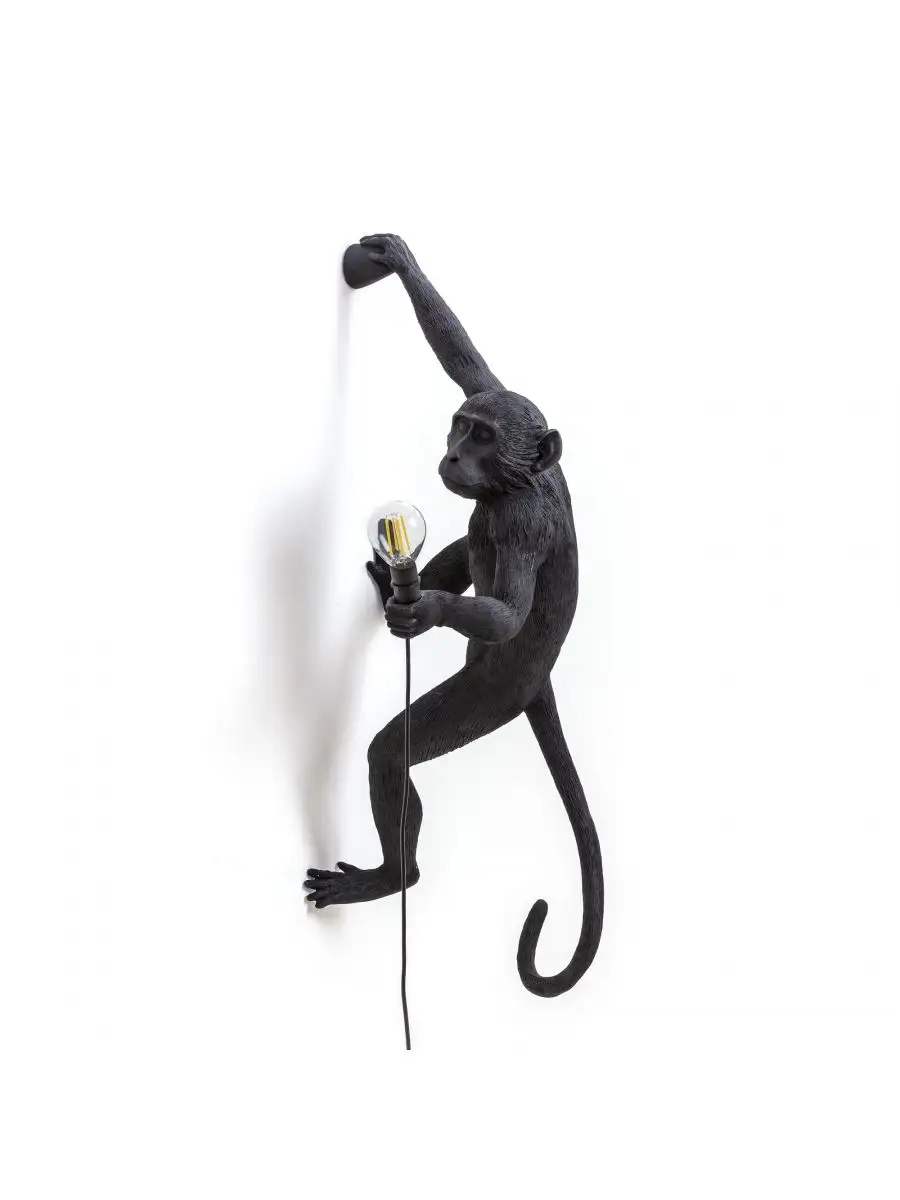 Seletti Monkey Lamp Black Hanging Right Indoor/Outdoor