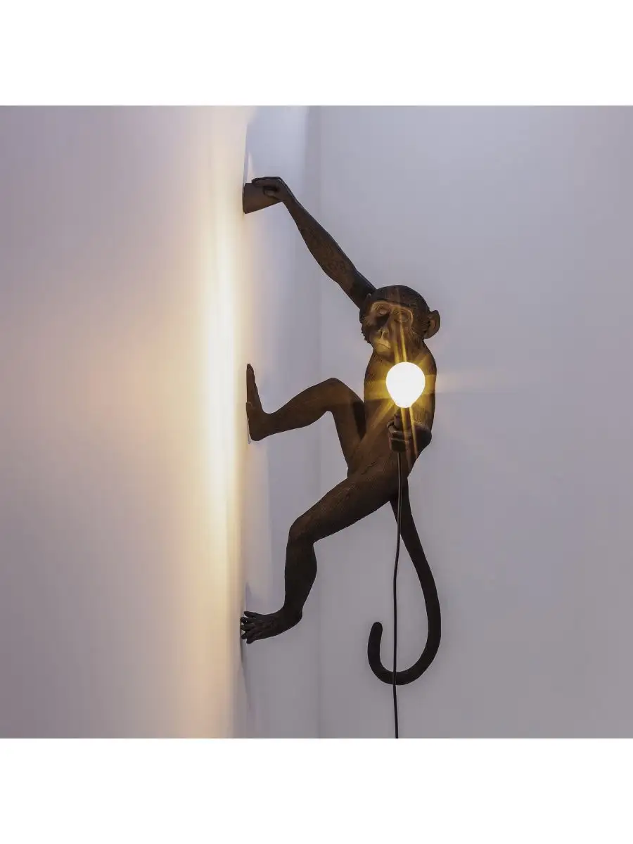 Seletti Monkey Lamp Black Hanging Right Indoor/Outdoor