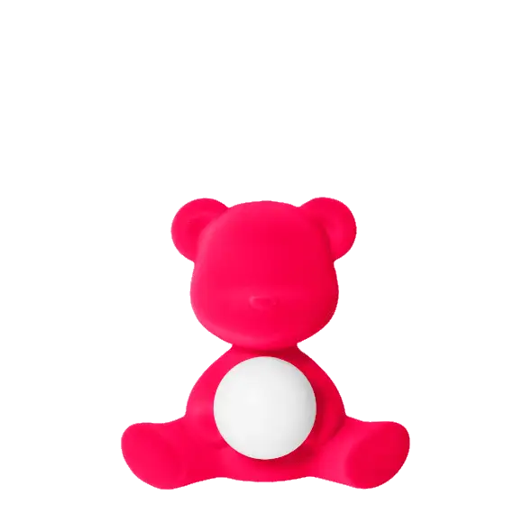 Qeeboo Teddy Girl Lamp Velvet Finish with rechargeable led