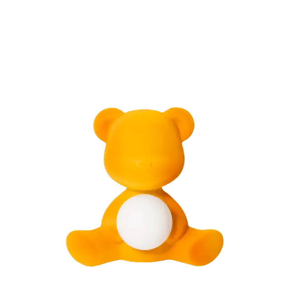 Qeeboo Teddy Girl Lamp Velvet Finish with rechargeable led
