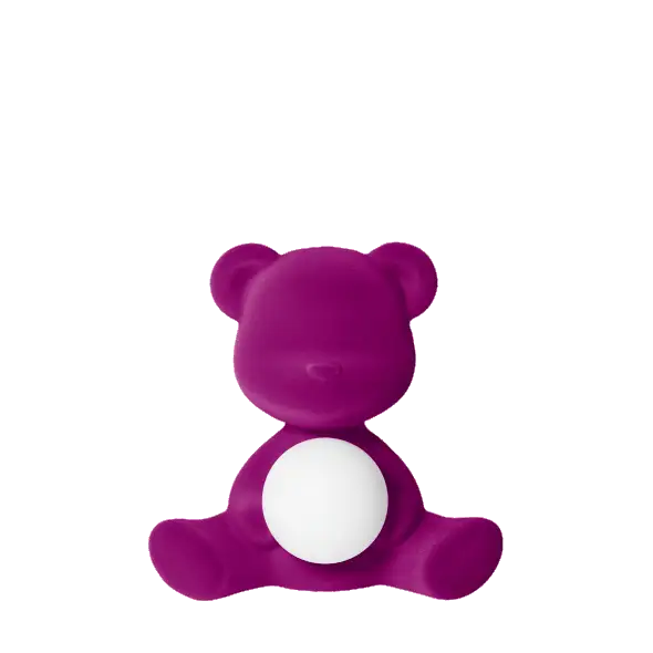 Qeeboo Teddy Girl Lamp Velvet Finish with rechargeable led