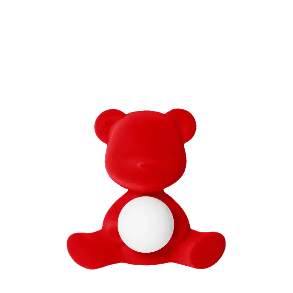 Qeeboo Teddy Girl Lamp Velvet Finish with rechargeable led
