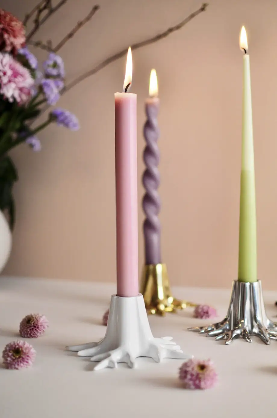 Garden Glory Mini Root Candle Holder White