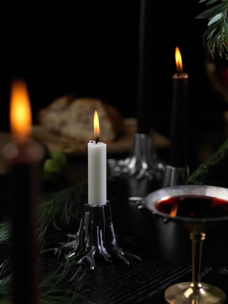 Garden Glory Mini Root Candle Holder Black