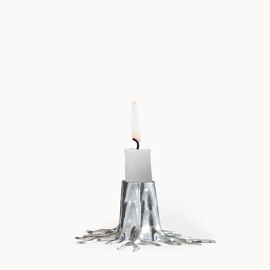 Garden Glory Mini Root Candle Holder Silver