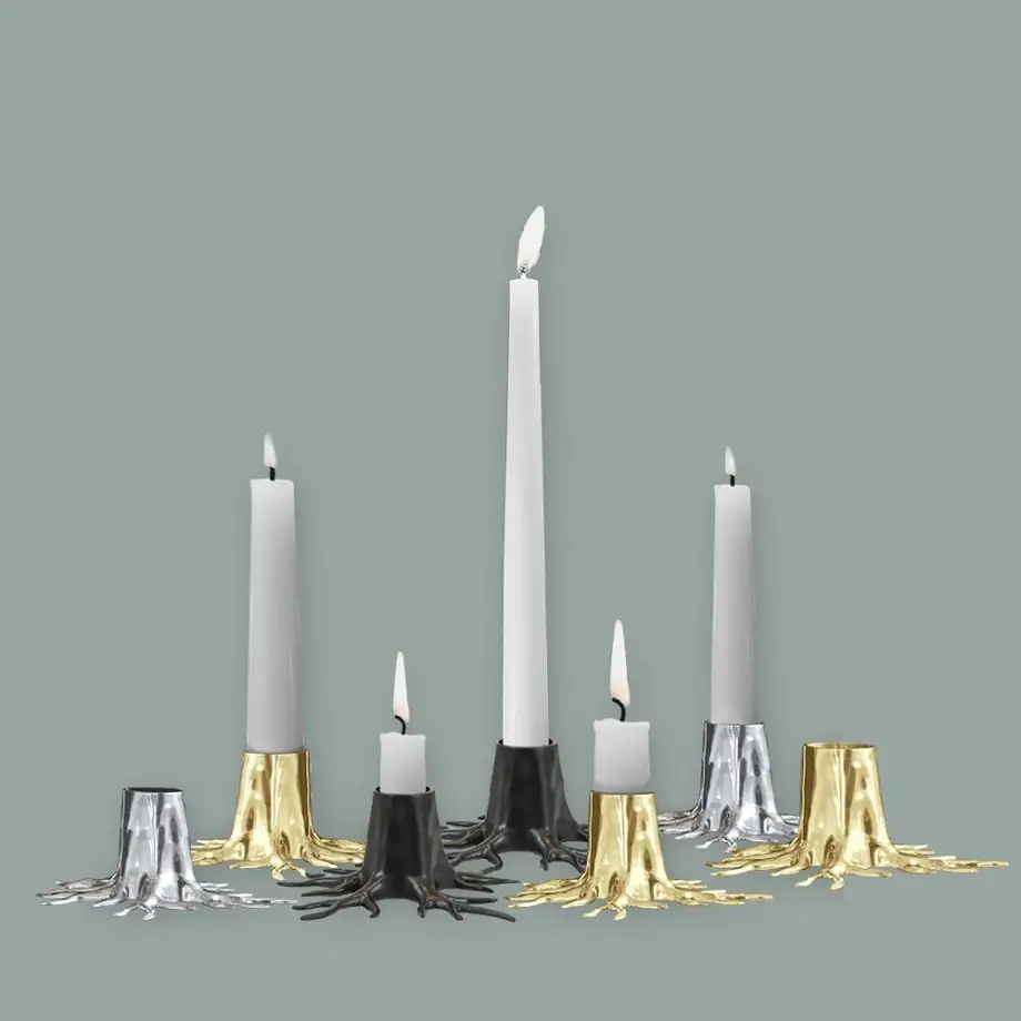 Garden Glory Mini Root Candle Holder Gold