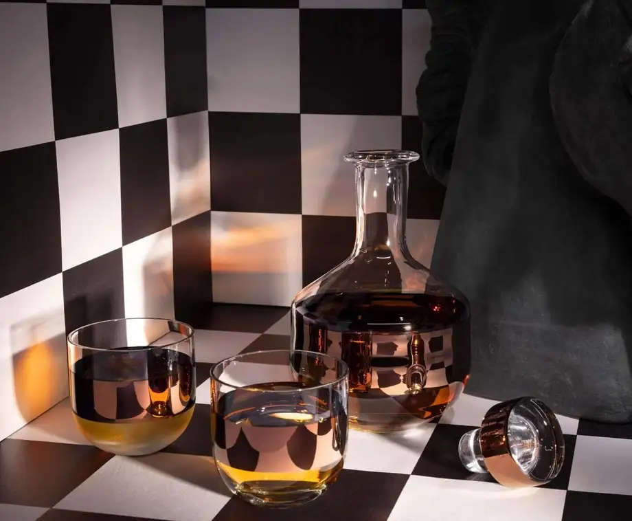 Tom Dixon Tank Whiskey Glasses Copper x2