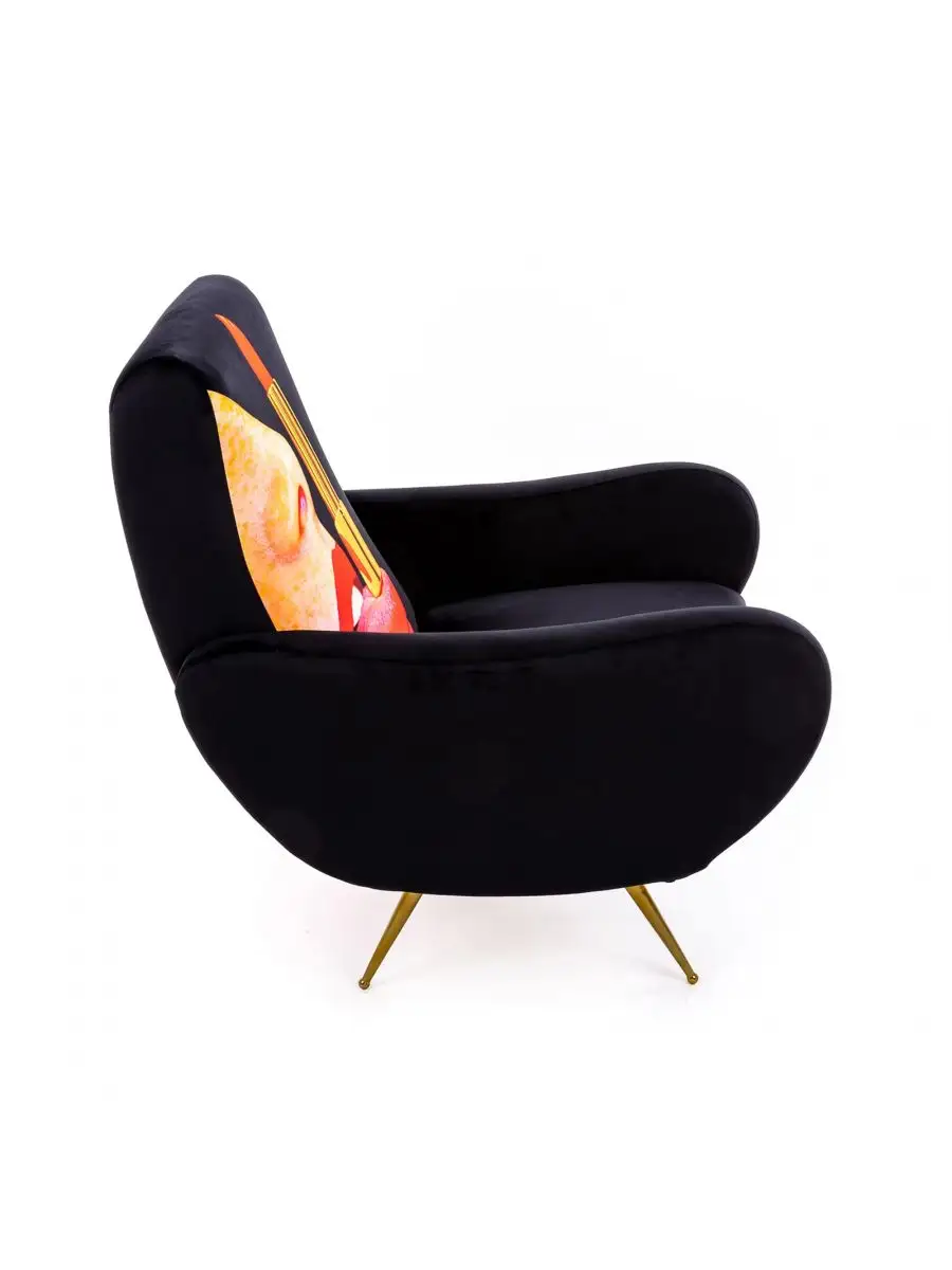 Seletti Toiletpaper Armchair Tongue Black