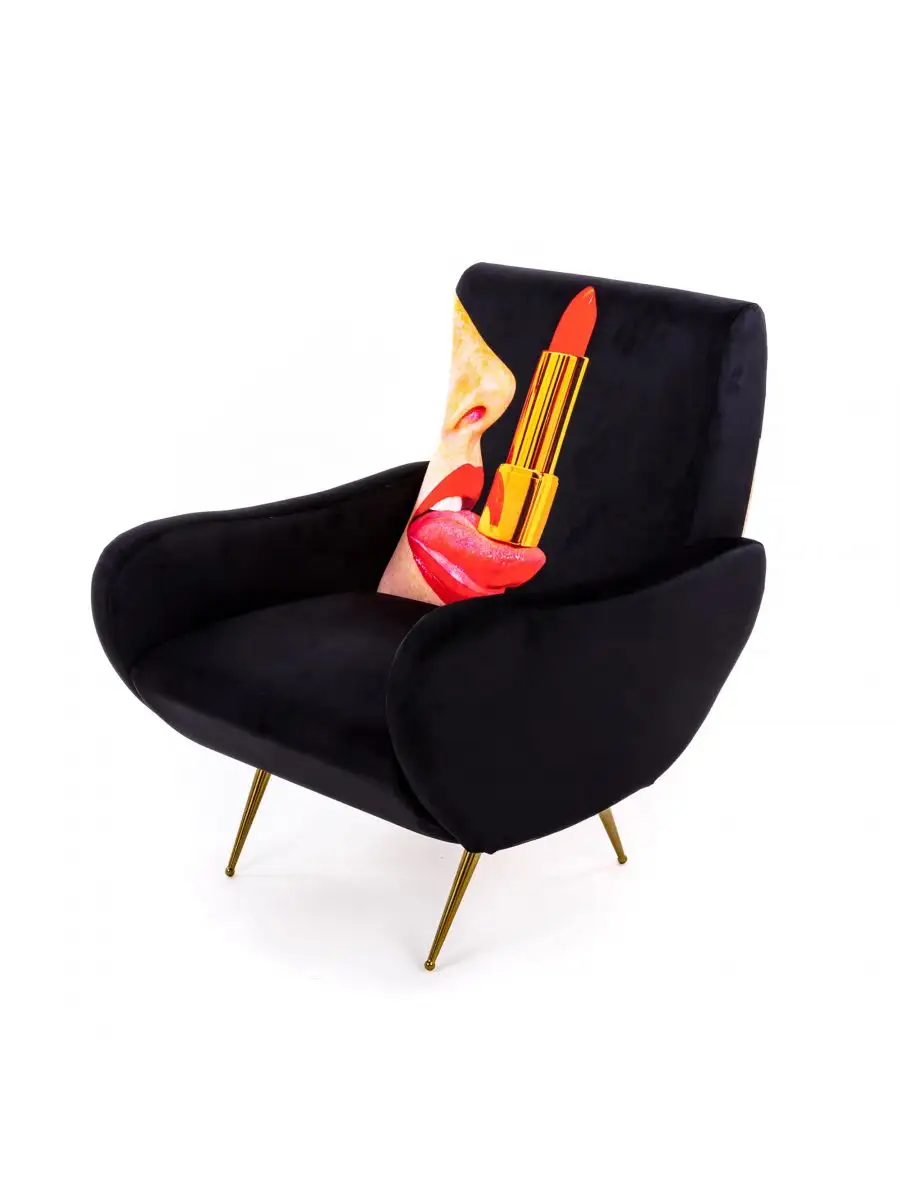 Seletti Toiletpaper Armchair Tongue Black