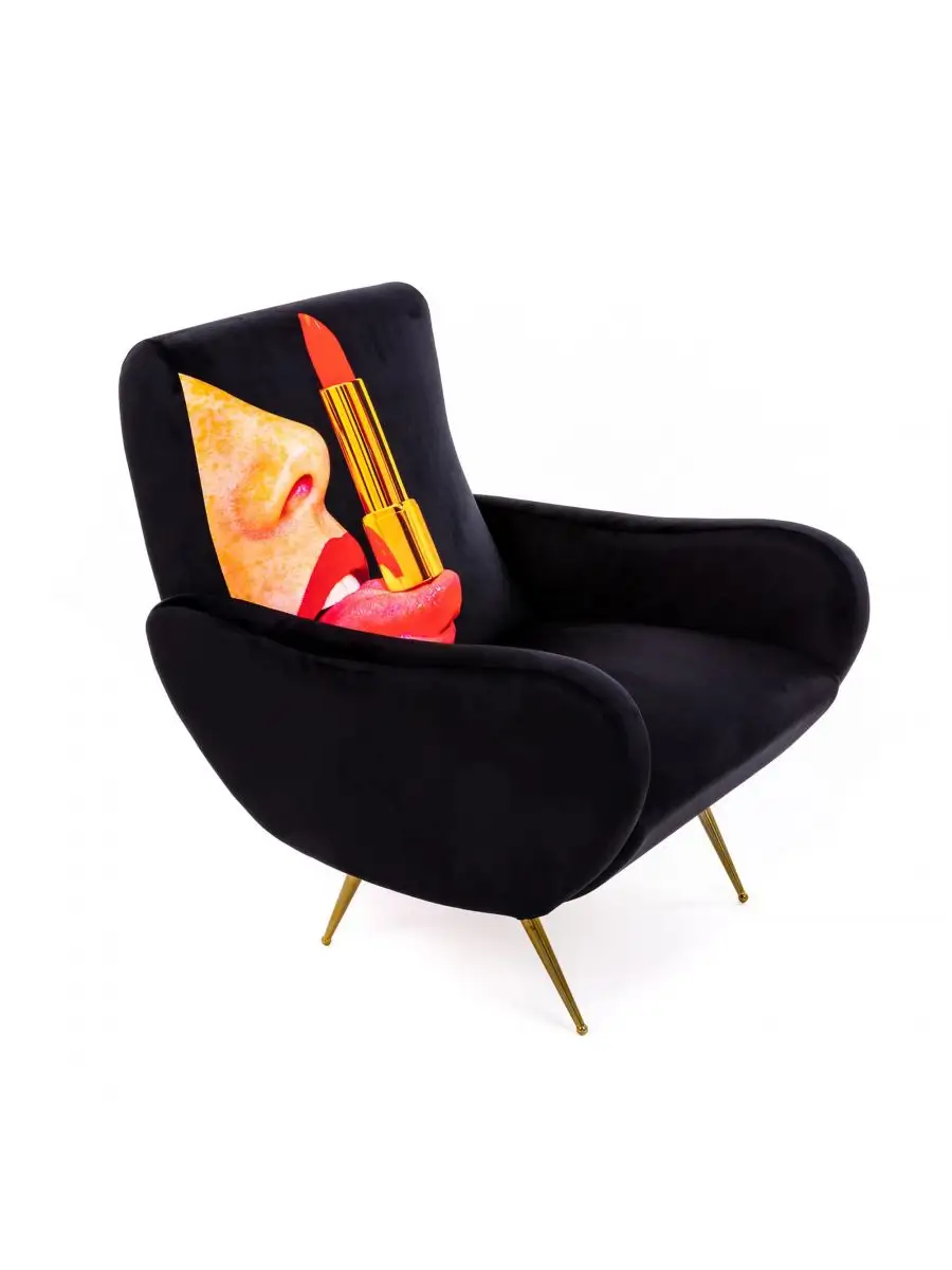 Seletti Toiletpaper Armchair Tongue Black