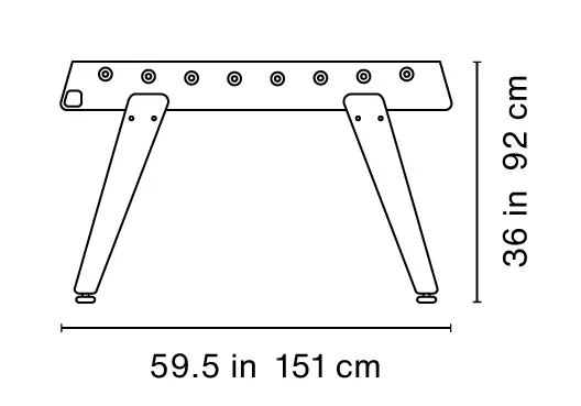 RS Barcelona RS3 Wood Gold Football Table Indoor/Outdoor