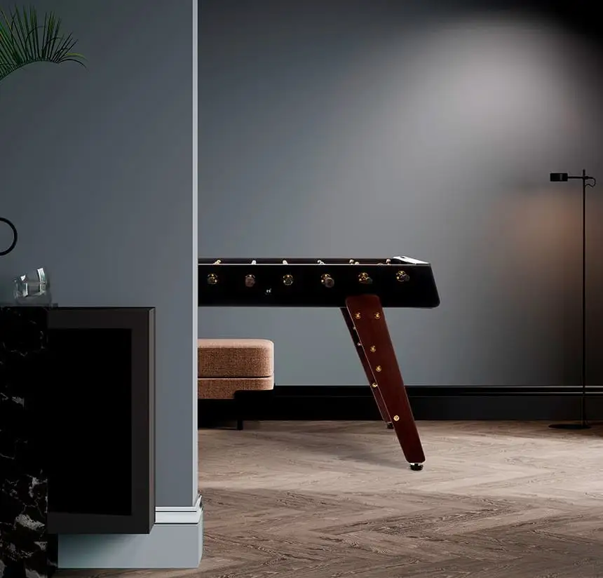 RS Barcelona RS3 Wood Gold Football Table Indoor/Outdoor