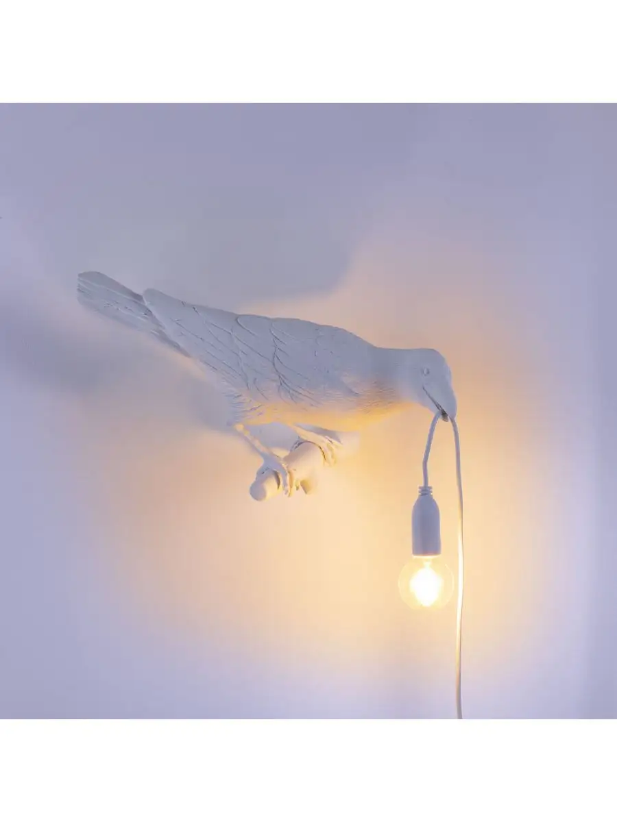 Seletti Bird Lamp White Looking Right OUTDOOR